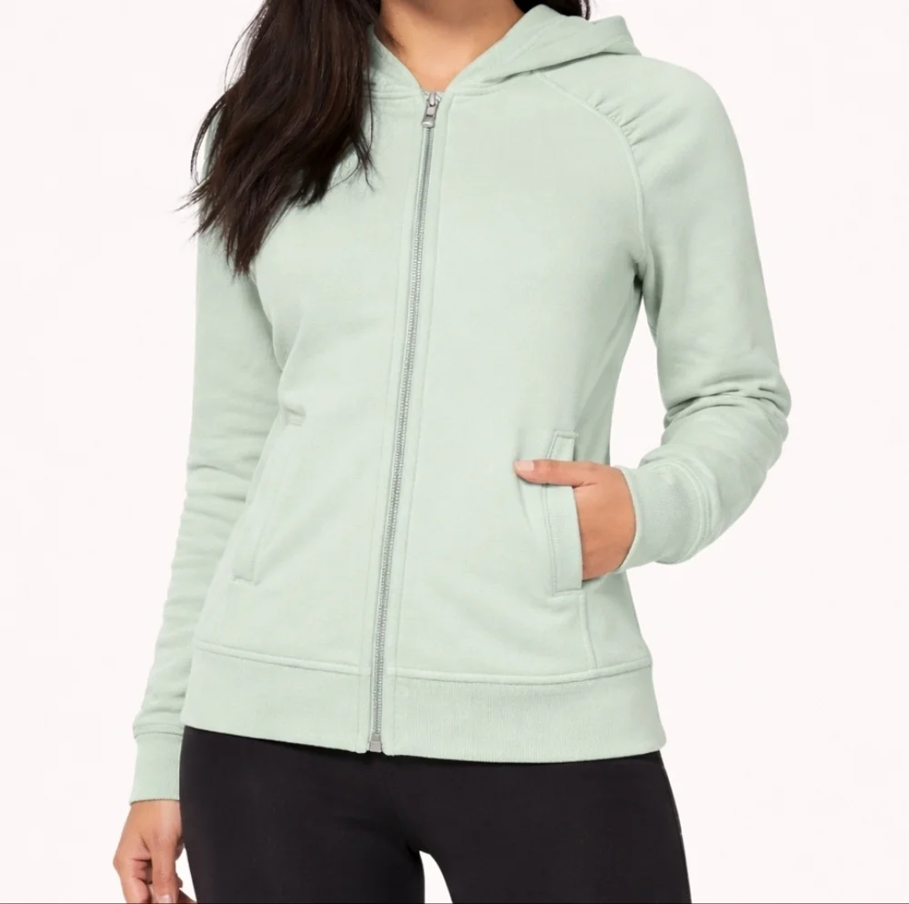 Lululemon Athletica Scuba Cool & Collected Hoodie Mint Green Zip Jacket Size 4